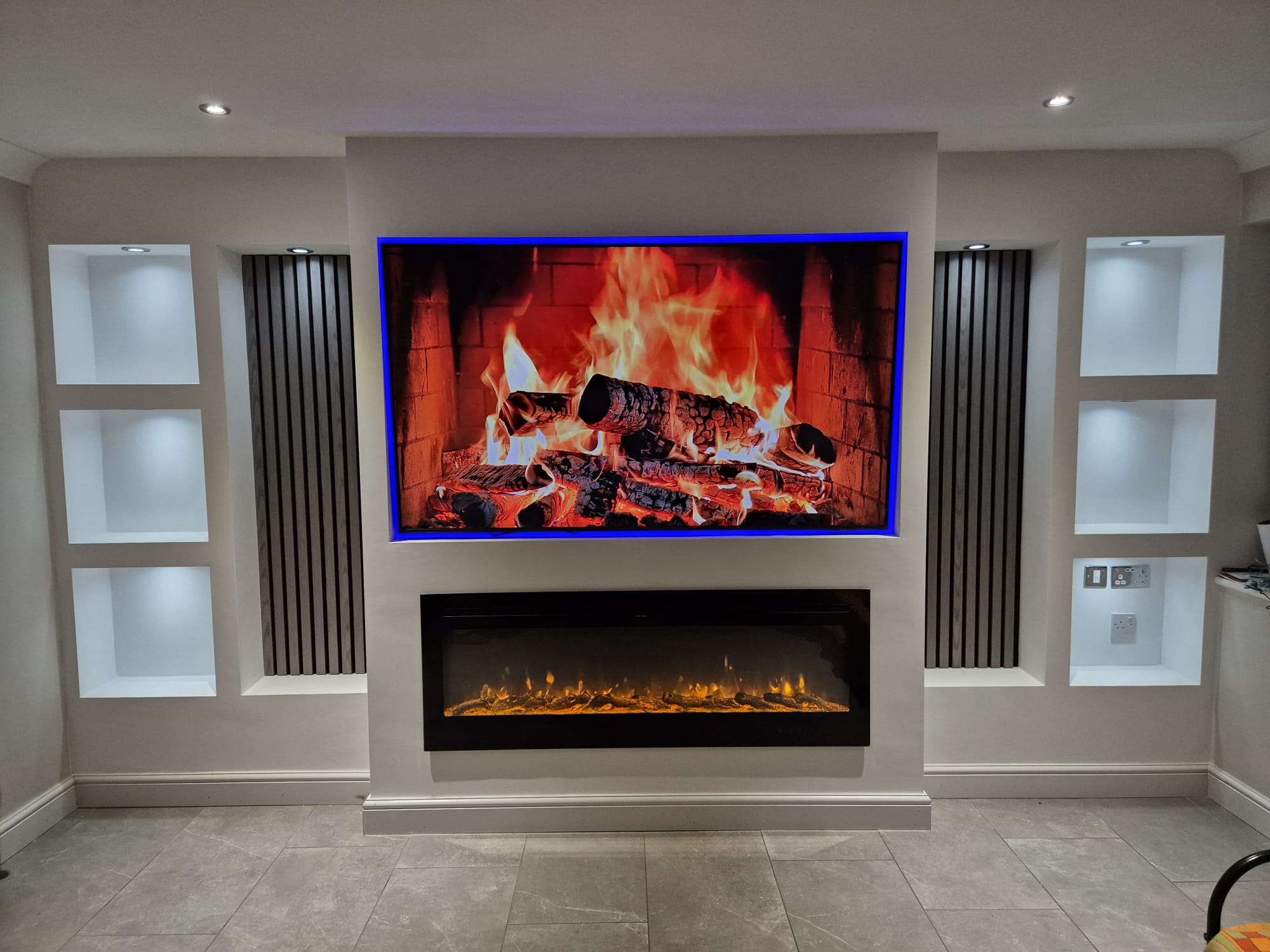 Balanced Alcoves custom media wall installation