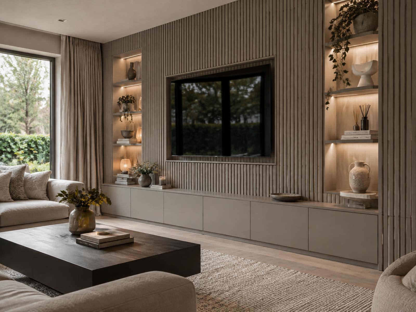 Panelled Joinery — bespoke media wall design example